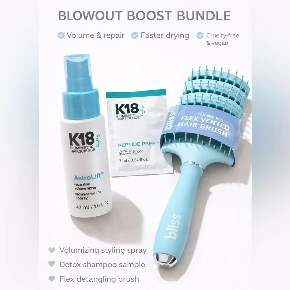 K18 AstroLift Volume Spray 47mL + Bliss Flex Brush + K18 Peptide Prep Sample